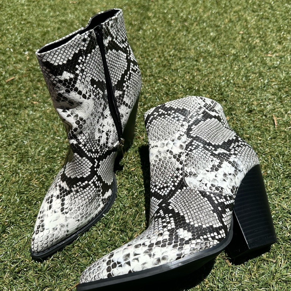 Snakeskin Ankle Boots
